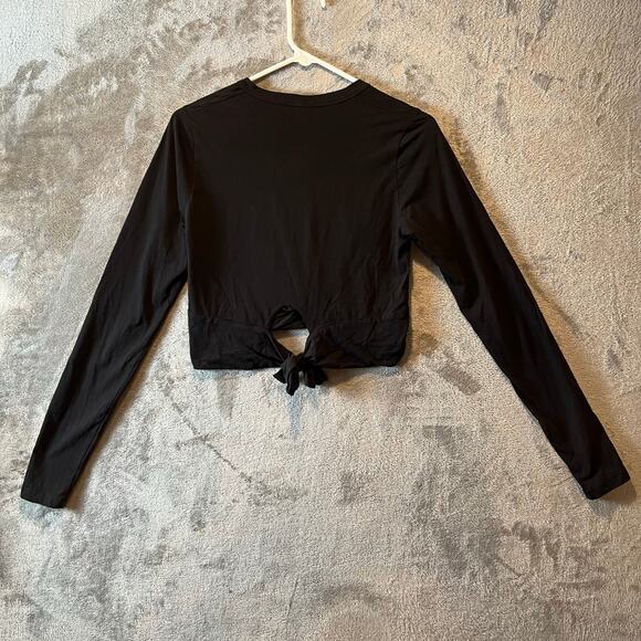 A.L.C Juliette Long Sleve Top Criss Cross Wrap Front Size Small‎ Black Ballet - Picture 6 of 7